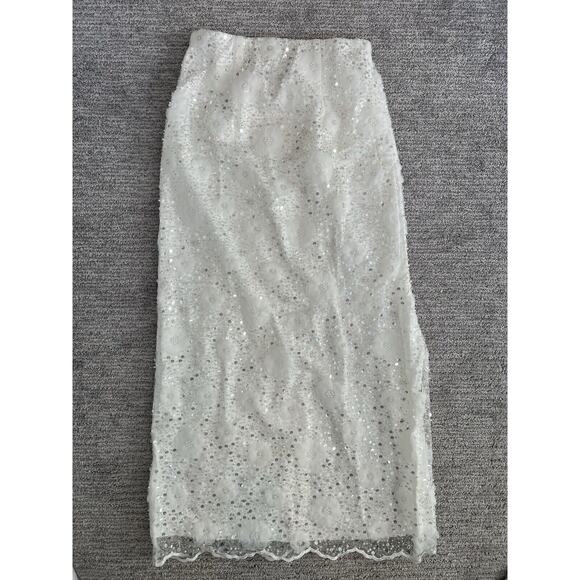 Show Me Your Mumu Wedding Skirt Love Letter Floral, Sequin, SZ S NWT - Picture 5 of 8